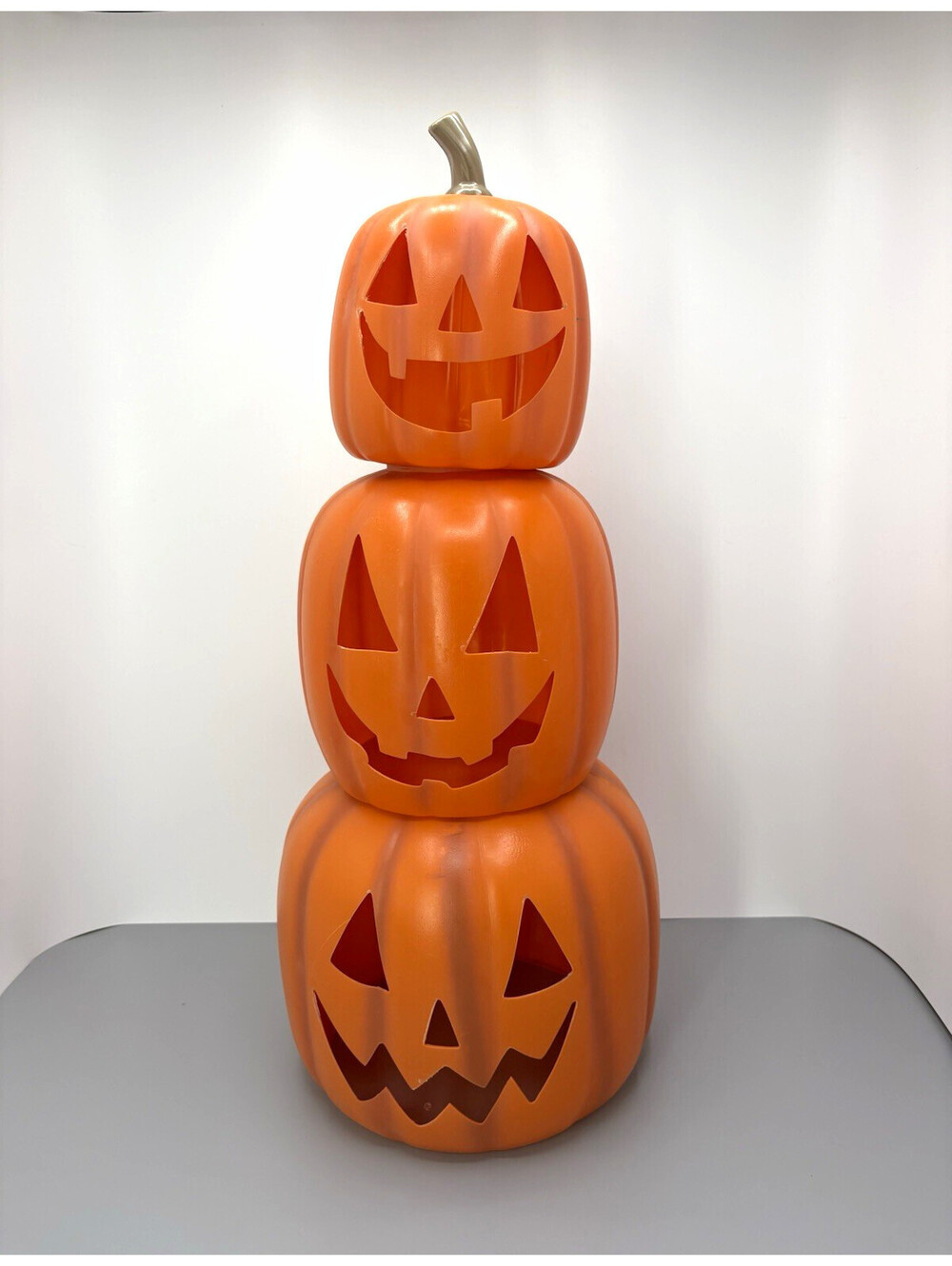 Halloween Stacking Pumpkins Jack-o'-Lantern Figurine Freestanding 23 in